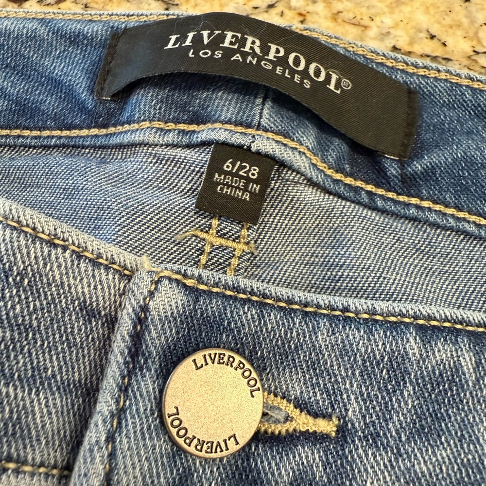 Liverpool Los Angeles cropped jeans rolled raw hem SZ 6/28 - Picture 5 of 12